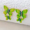 Pendientes de Mariposa con Goteo de Aceite de Personalidad de Moda Transfronteriza Europea y Americana, Pendientes de Botón Coloridos con Diseño Geométrico de Nicho
