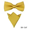 Conjunto de Gravata Borboleta e Lenço de Cor Sólida com Listras para Homens, Acessórios de Terno de Negócios de Alta Qualidade, Gravata Borboleta em Estoque