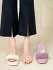 Sandalias de tacón de cristal de alta gama de estilo francés, nuevas, 2023, para mujer, otras prendas, sandalias de tacón transparente estilo hada de verano