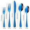 Amazon Transfronterizo 1010 Acero Inoxidable Vajilla Occidental Juego Cuchillo, Tenedor y Cuchara de Mesa para Hotel Set de 5 Piezas de Vajilla