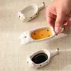 Plato de Cerámica Personalizado para Sabores, Plato Multifuncional Creativo para Condimentos con Forma de Gato Lindo para el Hogar, Soporte para Palillos, Plato para Mojar Snacks