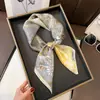 Lenço de Seda Fino de Verão Lenço Quadrado Toque de Luxo Estilo Pintura a Óleo Lenço de Pescoço Roupa Feminina Decoração 70cm Lenço Quadrado Pequeno Gravata