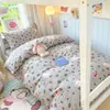 Temporada de Nuevos Estudiantes 2026 Estudiante Universitario Dormitorio Individual Algodón Acolchado Estampado Juego de Ropa de Cama para Estudiante (De 3 Piezas) Lavable a máquina