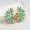 Pendientes Retro Europeos y Americanos de Acero Inoxidable con Oro de 18K, Diseño de Girasol Tachonado con Diamantes para Mujer, Pendientes de Estilo Étnico Modernos y Versátiles