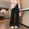 2024 Nueva Moda de Otoño e Invierno Pantalones Gruesos de Punto Trenzado con Giro para Mujer, Pantalones Casuales Rectos Adelgazantes de Cintura Alta