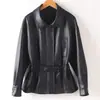 Jaqueta de Couro de Pele de Ovelha Haining para Mulheres 2026 Outono Slim Fit Casaco para o Dia a Dia Nova Moda Primavera e Outono Tamanho Plus