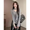 Atacado do Fabricante Outono e Inverno Modal 260g Gola V Manga Sino Elegante Slim-Fit Camiseta de Manga Longa Camisa Básica Feminina