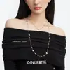 Nuevo Collar de Perlas Estrelladas de Doble Capa, Estilo de Lujo Ligero Nicho de Gama Alta Collar Largo, Accesorio de Moda para el Trabajo