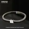 Pulsera de Cadena de Tenis Acero Inoxidable Totalmente Incrustada con Circonia Diamantada, Conserva el Color, Brillo Total de Diamante, Fila de Diamantes, Joyería de Lujo Ligero de Acero de Titanio para Hombres y Mujeres