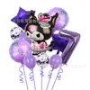 Nuevo Paquete de Globos de Látex con Lentejuelas Impresión de Película de Aluminio Morado Boca Riendo Kulomi Globo Digital de 32 Pulgadas para Arreglo de Cumpleaños