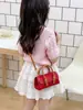 Bolsa de Mão Infantil Bebê Cor Sólida Retrô Platina Porta-Moedas Estiloso Bolsa Transversal da Menina para Sair Versátil Fashion