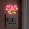Luminoso Divertido-Yg052 Tulipán Pintado Sala de Estar Comedor Decoración de Fondo para el Hogar Embellecimiento Pegatina para Interruptor Autoadhesiva