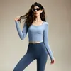 Conjunto de Roupa Especial de Yoga Pilates para Mulheres Versátil Cintura Marcada Emagrecedor Manga Longa Top Esportivo Calça de Yoga de Cintura Alta para Mulheres