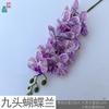 Novo Produto Orquídea Phalaenopsis de 9 Flores, Orquídea Artificial de Filme, Arranjo de Flores de Seda para Layout de Hotel Restaurante, Arranjo de Flores para Arco de Casamento, Flor Artificial