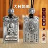 Colgante de Buda del zodiaco en plata esterlina, collar vintage de plata tailandesa, colgante de coche del año del zodíaco, talismán de seguridad