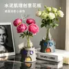 Estatua Moai Vintage Florero Hidropónico Arreglo Floral de Vidrio Botella Pequeña Decoración de Escritorio de Sala de Estar de Gama Alta Recepción Oficina