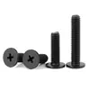 Acero Inoxidable Negro 304 cm Cabeza Plana Grande Cabeza Ultraplana Cabello Plano Tornillo de Cruz Negro Tornillo para Computadora M1-M8