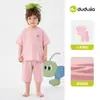 Compra 2 piezas y obtén 3 yuanes de descuento. Conjunto de pijama infantil Dudu, ropa de casa de verano para niños, ropa de verano para niñas pequeñas