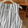 Ropa de Mujer de Gama Alta con Descuento Dongdaemun Chaleco de Rayas Verticales Top Delgado 2025 Verano Coreano Camisa Base Holgada para Mujer