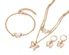 Colar Infantil Novo Transfronteiriço Criativo Pérola Borboleta Joias para Meninas Pulseira Acessórios Esmaltados para Meninas Anel Brincos