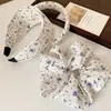 Scrunchie pequeno de tecido floral estilo coreano para mulheres, tiara de alta qualidade, presilha de cabelo de coroa alta, elástico de cabelo suave, acessório de cabelo