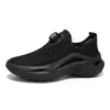 Sapatos Slip-On Respiráveis de Nova Coleção Primavera/Outono para Homens, com Fivela Giratória, Malha Fly-Knit Fina, Esportivos Casuais para Corrida