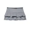 Novedad Primavera 2026 Pantalones Falda de Cuadros Moda Europea y Americana Elegantes con Cinturón 4764/951/055