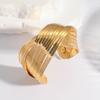 Joyería transfronteriza europea y americana Pulsera abierta lisa con sentido de diseño simple francés Nicho de joyería geométrica hueca retro