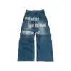 Comercio Exterior AliExpress Y2K Retro Americano Hip Hop Calle Lavado Estampado de Letras Jeans Hombre Transfronterizo Rusia