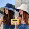 Chapéu de Pescador Transfronteiriço Feminino Primavera e Outono Chapéu de Sol de Aba Larga para Exterior Versátil Japonês Cor Dupla Face Dobrável Chapéu de Sol