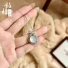 Calcedônia de Gelo de Alta Qualidade Novo Estilo Chinês Pingente Natural de Abóbora Transparente Gelo Prata Verde Incrustado Espuma d'Água Jade Ágata Colar Retro Clavícula
