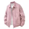 Chaqueta de Trabajo de Cuero Estilo Americano para Hombre con Solapa Texturizada de Color Sólido Retro Casual de Moda, Chaqueta de Cuero de Marca de Moda para Hombres y Mujeres
