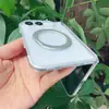 Adecuado para iPhone Duo, funda de teléfono transparente, alta transparencia, previene el amarilleo, protección de pantalla, soporte magnético giratorio de 360 grados, venta al por mayor