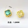 Cobre Chapado en Oro Color Conservante Cristal Accesorios DIY Estrella Gordita Pentagrama Trébol Anillo Cara Pulsera Accesorios de Cuentas