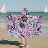 [Modelo de Colaboración para Piscina] Poncho de Microfibra con Broche del Fabricante Original, Toalla de Playa y Toalla de Baño Anticaída para Niños