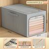 Caja de Almacenamiento de Tela Oxford 600D Gruesa de Color Sólido con Estructura de Acero y Base de Polipropileno Lavable Organizador sin Tapa Plegable para Armario