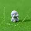 Miniatura Fofa Poodle Shih Tzu Filhote Estatueta Decoração DIY Acessório Pendurado Mini Ornamento de Mesa