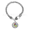 Grupo grego OES East Star Association pingente de pulseira com logo diy 20cm fecho lagosta prata antiga pulseira torcida BSK