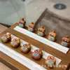 Calabaza pintada de madera de durazno para la riqueza y la prosperidad, accesorio artesanal para pulseras hechas a mano DIY, joyería para manos, accesorio de moda S