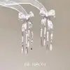 Pendientes de Borla con Gota de Diamante Brillante Verde Retro "Montaña Verde de Primavera", Modernos, de Alta Gama, Lujo Ligero, Versátiles