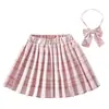 2025 Nueva Falda Plisada de Cuadros Uniforme JK Genuino para Niñas Estilo Universitario de Primavera Falda de Primavera Falda Corta de Verano