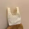Bolsa de lona portátil com nó de laço estilo Ins para mulheres, Bolsa tote casual versátil estilo coreano para o dia a dia