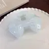 Pinza de Agarre Grande de Tiburón Azul Crema Francés con Lazo de Cinco Puntas Pasador para Agarrar el Cabello Trasero Dulce Versátil para Mujeres