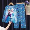 Pijama infantil para meninas e meninos, de manga comprida e calça comprida, tema de bruxa de desenho animado, conjunto de roupa de casa do Sudeste Asiático