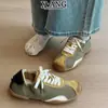 Zapatillas de ballet de cuero estilo vintage con bloques de color para mujer, nuevos zapatos deportivos casuales versátiles para otoño e invierno 2026 para mujer