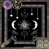 Toalha de Mesa para Cartas de Tarot com Padrões Geométricos, Toalha de Mesa Céu Estrelado, Decoração de Céu Estrelado com Fases da Lua para Jogos de Cartas, Toalha de Mesa de Tarot com Fases da Lua