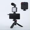 Acessórios de Fotografia Gaiola para Celular Câmera Portátil Estabilizador para Filmagem ao Ar Livre Base com Clipe para Celular Luz de Preenchimento Multifuncional