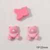Oso con lazo rosa de niña dulce Corona amor flocado parche de resina Diadema DIY Accesorios femeninos al por mayor