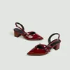 Venta al por mayor Zapatos de tacón alto transfronterizos europeos y americanos Nueva llegada Primavera 2026 Punta fina Tacón de aguja Sandalias de punta cerrada Tacón alto de una sola tira Mujer