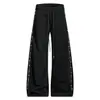 Pantalones Deportivos Oreeta Estilo Americano Largos Fluidos Dobladillo Curvo para Hombres y Mujeres, Pantalones Casuales de Pierna Ancha de Perlas de Lujo Ligero de Alta Gama